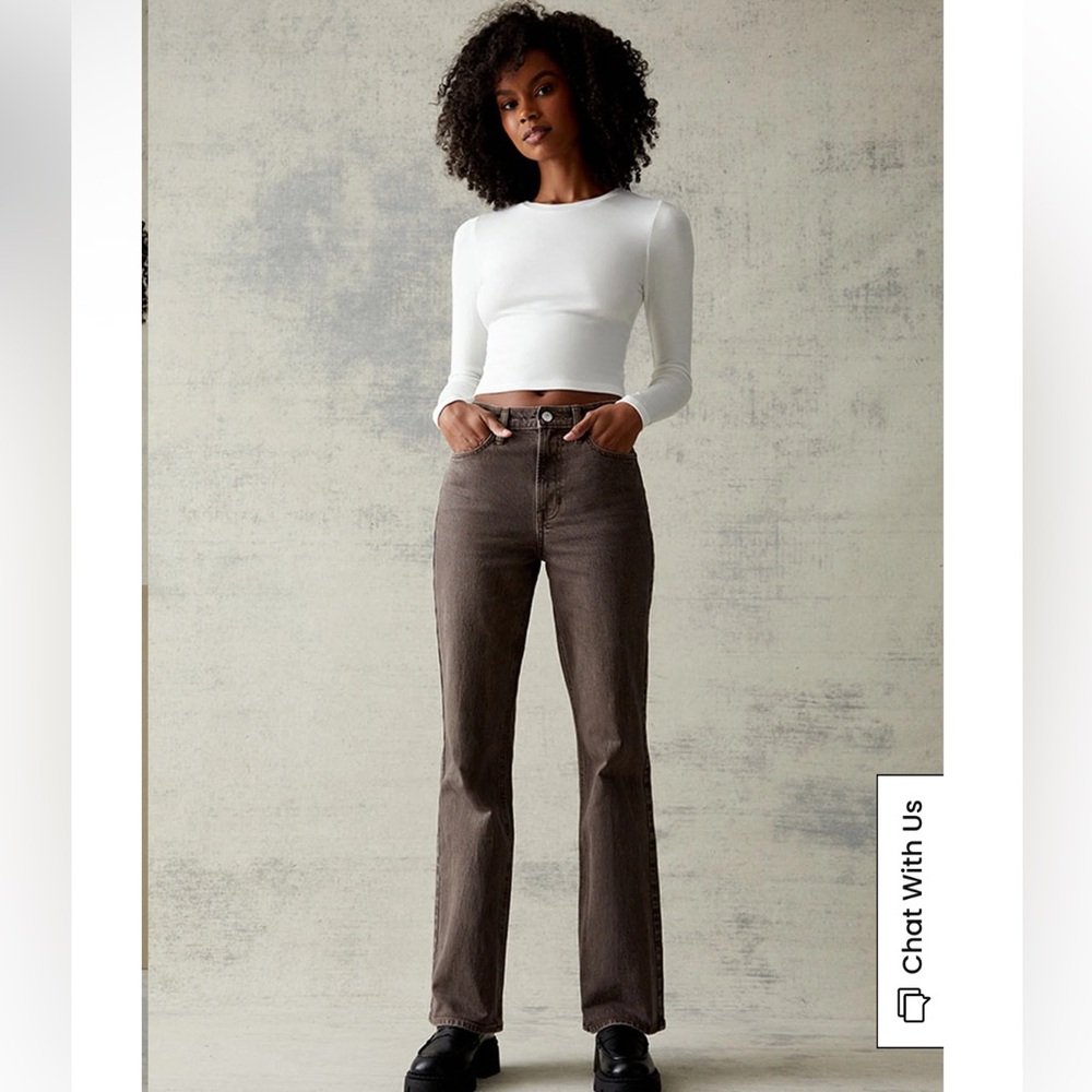Pacsun Brown Stretch High Waisted Bootcut Jeans